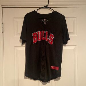 Womens Medium sized mesh button down Bulls Jersey